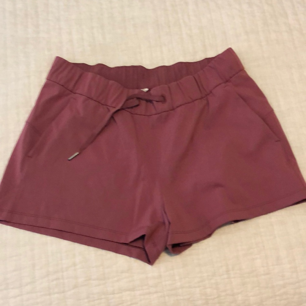 Dark pink lululemon on the fly shorts